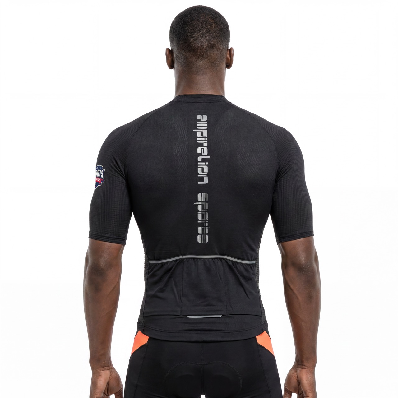 Maillot ciclista de diseño tonal de manga corta raglán con panel de peso medio