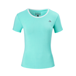Camiseta rápida de mangas cortas de manga corta para camisetas con cuello de tripulación femenina