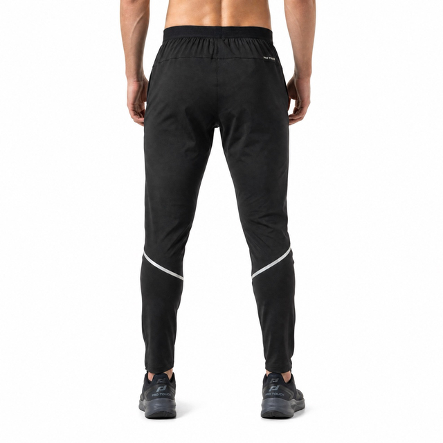 Pantalón activo con ribetes reflectantes y bloques de color con cintura elástica estirada para hombre
