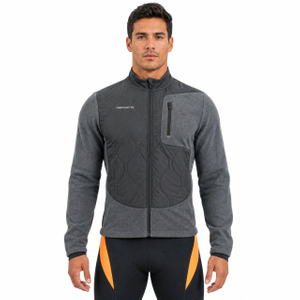 Chaqueta de ciclismo de forro polar cálido con paneles acolchados para hombre