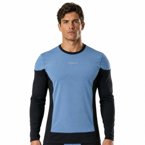 Camisetas de entrenamiento de carreras con paneles de protección contra el viento para hombre