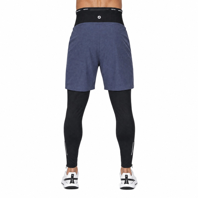 Pantalón 2 en 1 con banda de cintura alta a prueba de viento para hombre