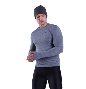 Camiseta de running transpirable de manga larga de compresión para hombre
