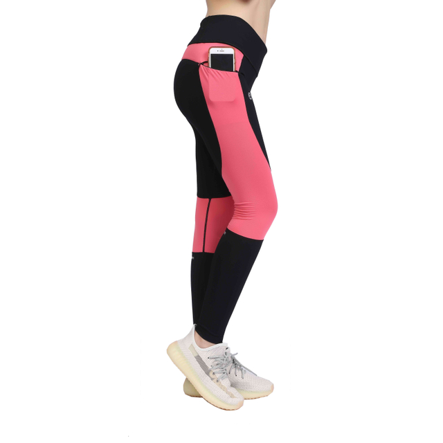 Panel de malla para mujeres Palabia con cremallera Ejercicio Gimnasio Leggings Pantalones de yoga
