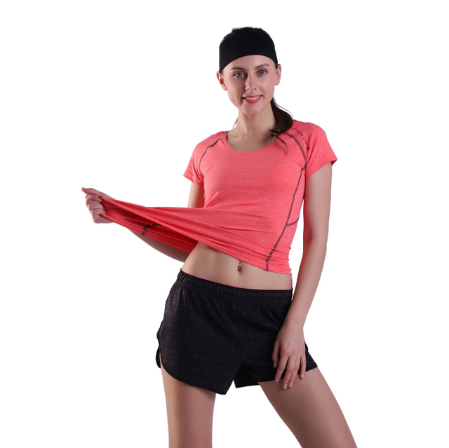 Mujeres Camiseta de sudor de sudor seca para mujeres Fitness deportivas Fitness Athletic Running Tops