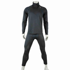 Paneles para hombre hilado teñido de vellón interno de la capa base midia zip entrenamiento térmico set