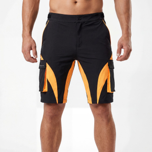 Pantalón corto deportivo informal con 7 bolsillos con cremallera para hombre